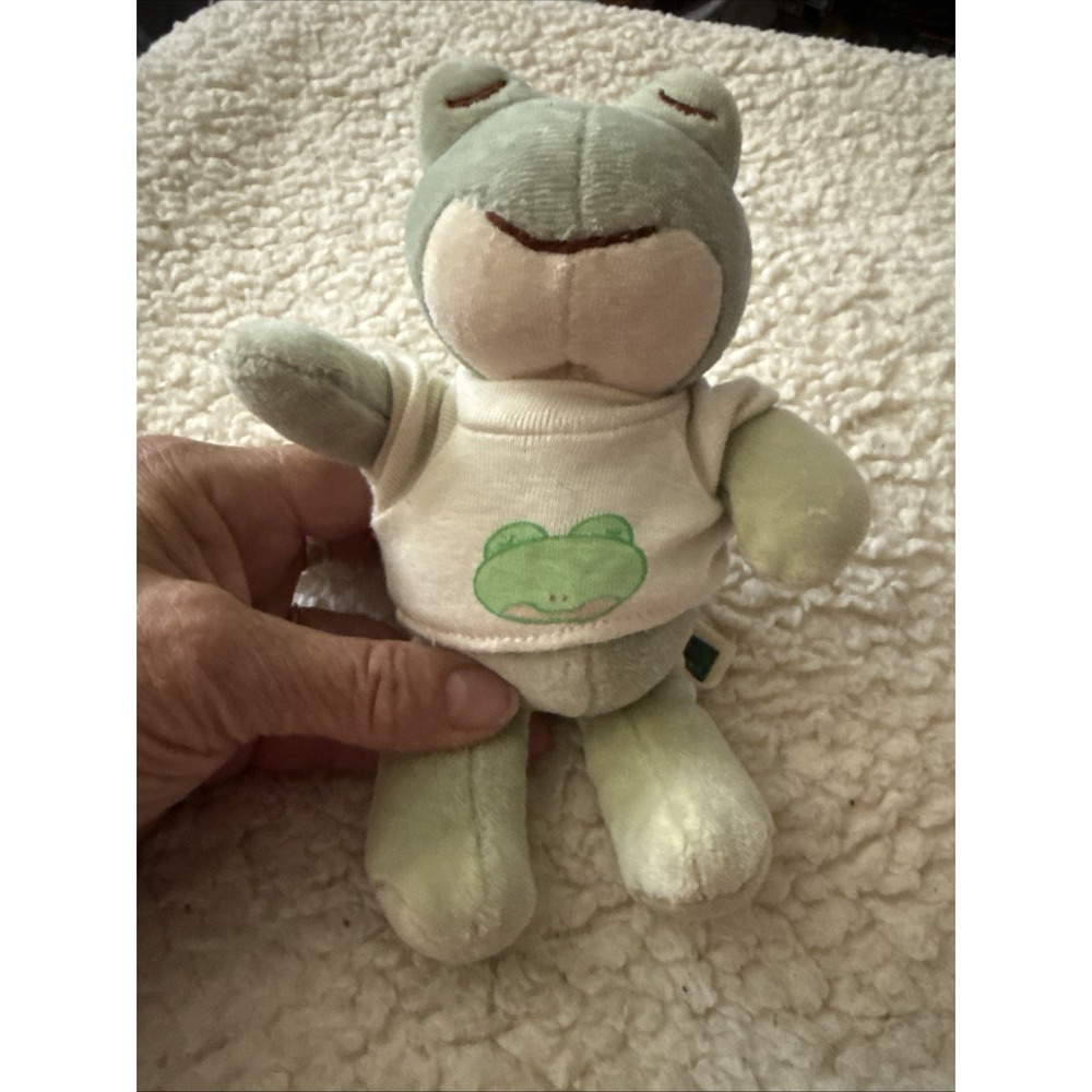 Miyim 7 " Frog Simply Organic Cotton Knit Plush Stuffed Animal Pre Owned 2009